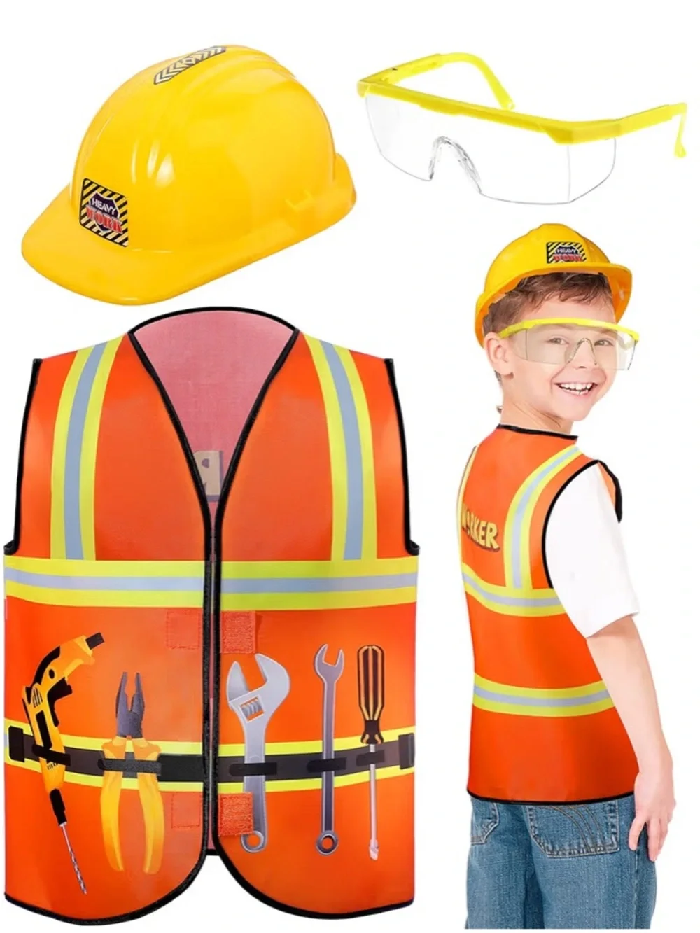 NWOT Construction Safety Vest, Goggles & Hard Hat